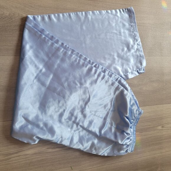 Anthony Richards Womens Light Blue Satin Pajama Set Embroidered Collar Pocket Lp - Picture 11 of 11